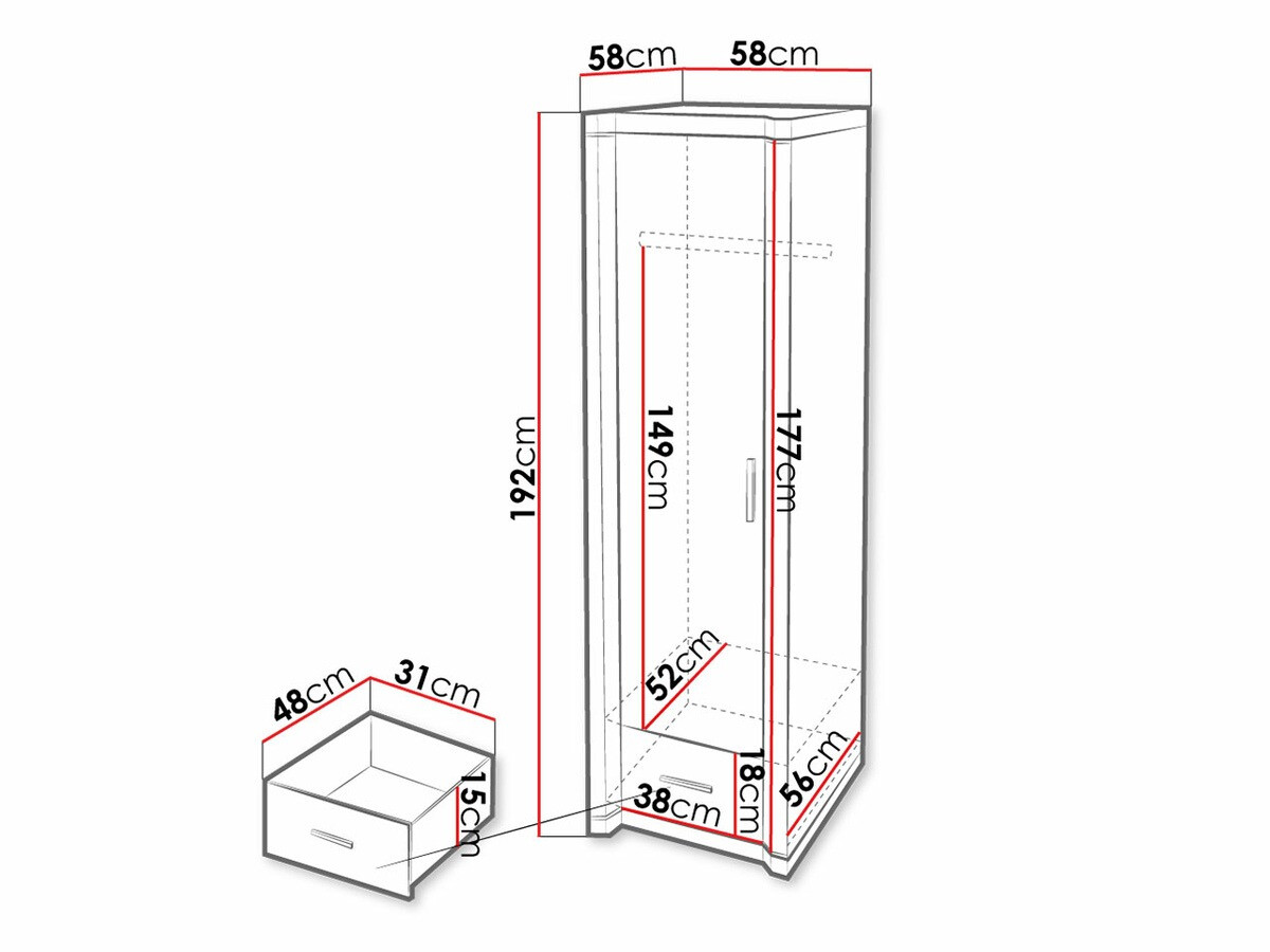 Garderobna omara Lorelie 117 (Tartuf hrast)