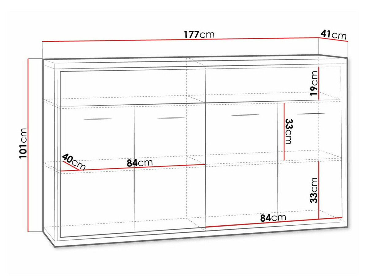 Komoda Etrmoni 105 (Svetel les + Hrast)