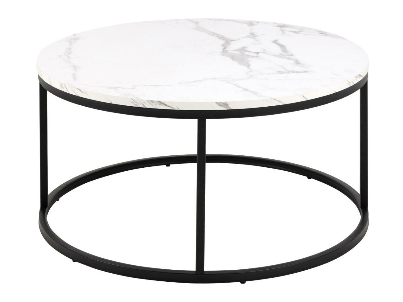 Klubska mizica Norsica 692 (Črna + Beli marmor)