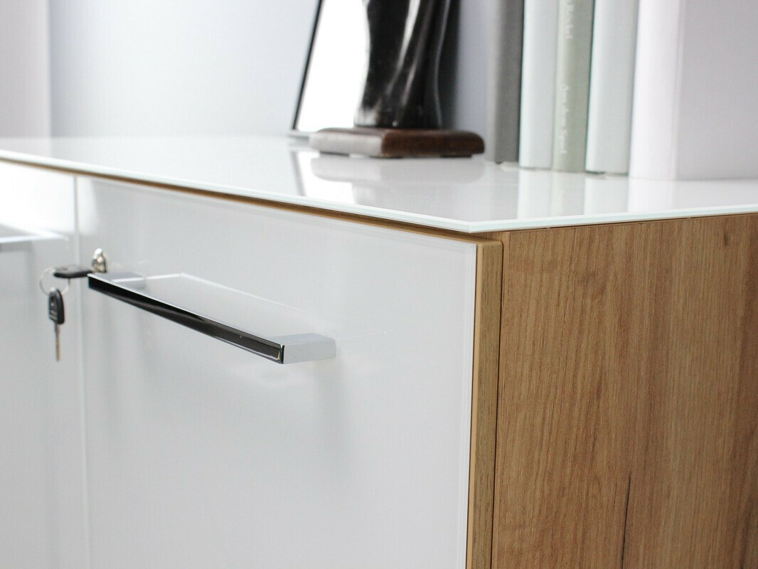 Predalnik Catcamu 101 (Sijaj bela + Navarra hrast)