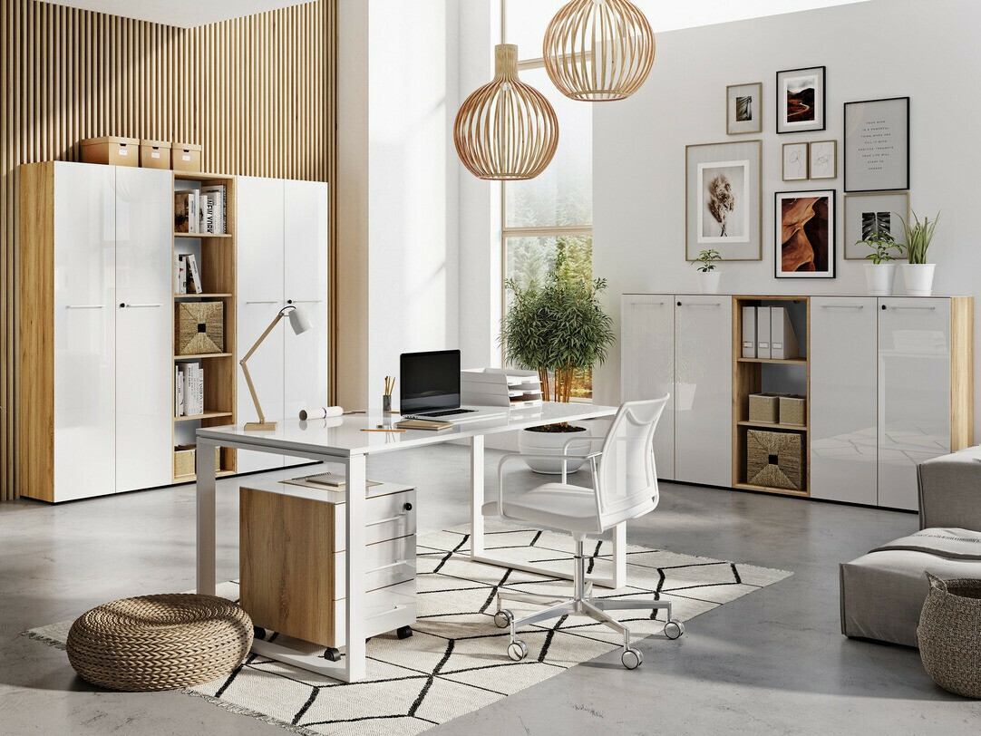 Predalnik Catcamu 101 (Sijaj bela + Navarra hrast)