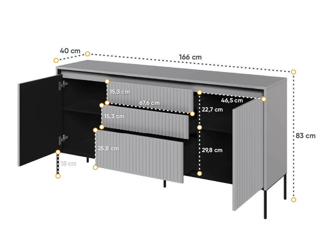 Komoda Fernolu 100 (Siva + Črna)