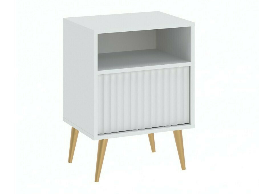 Nočna omarica Cirferi 106 (Bela + Zlata)
