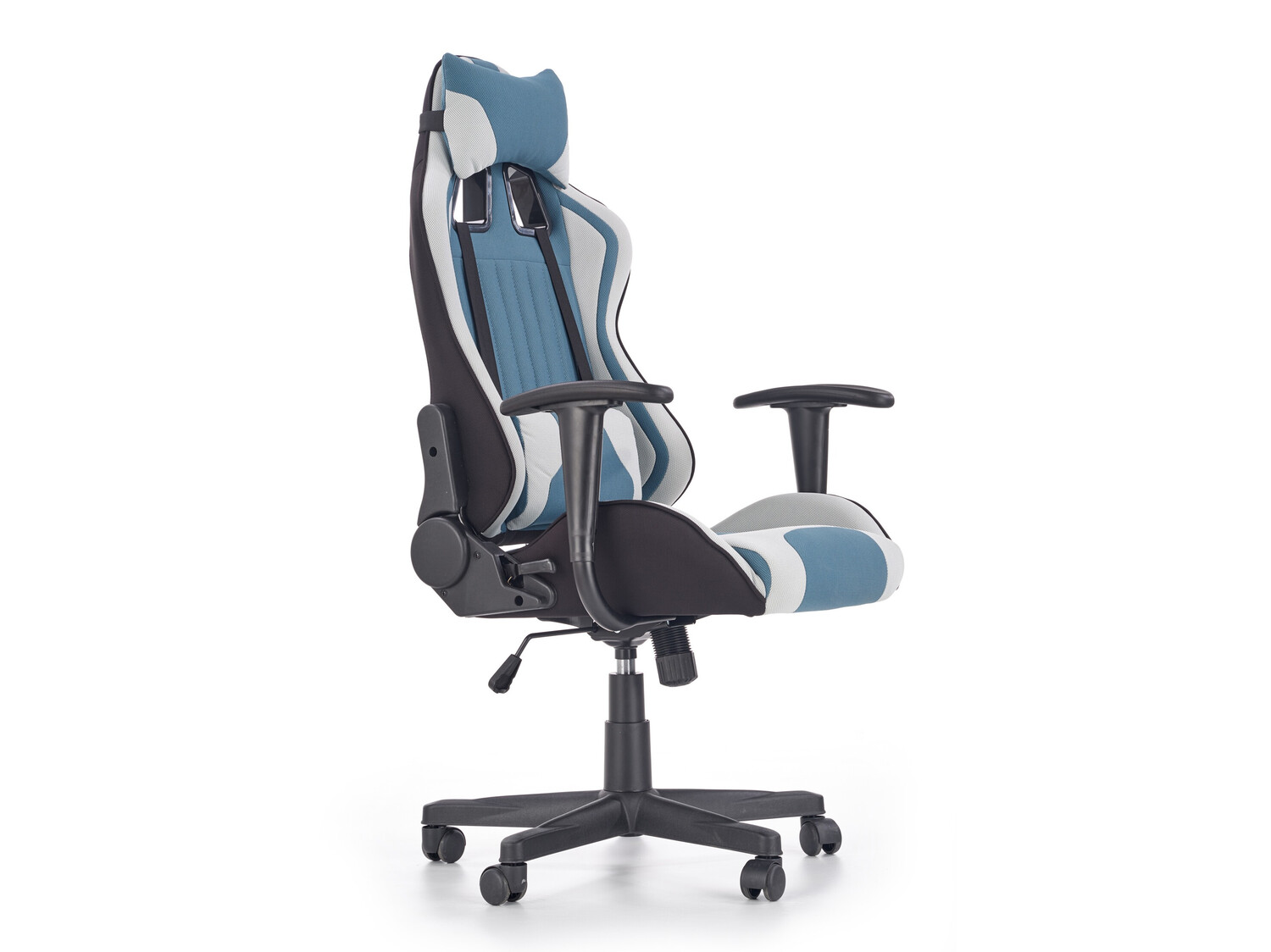 Gaming stol Houston 1489 (Svetlo siva + Turkizna)