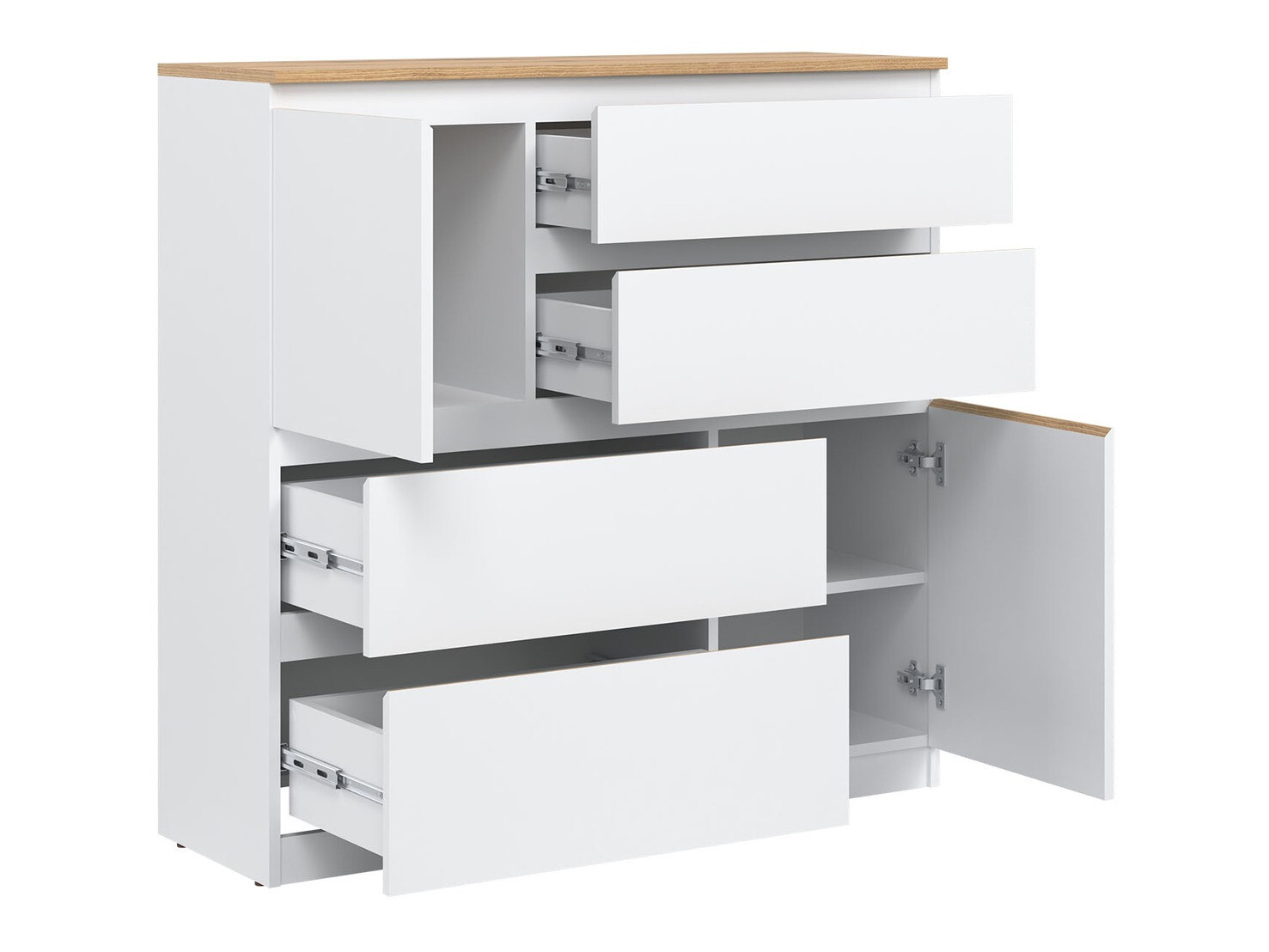 Komoda Catelbi 105 (Bela + Hrast)