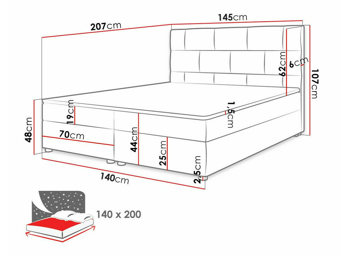 Boxspring postelja Memphis 103 (Itaka 48)