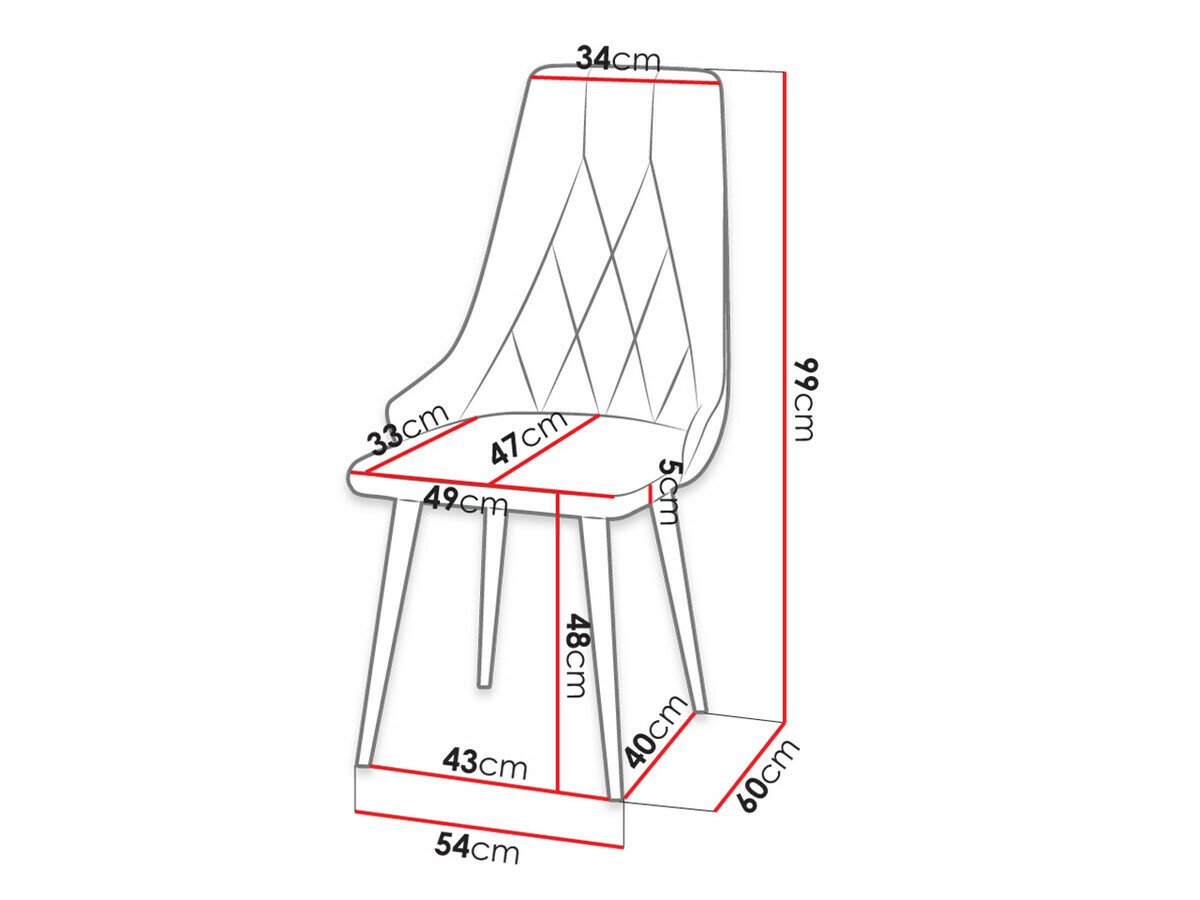 Stol Racine 112 (Črna + Magic Velvet 2216)