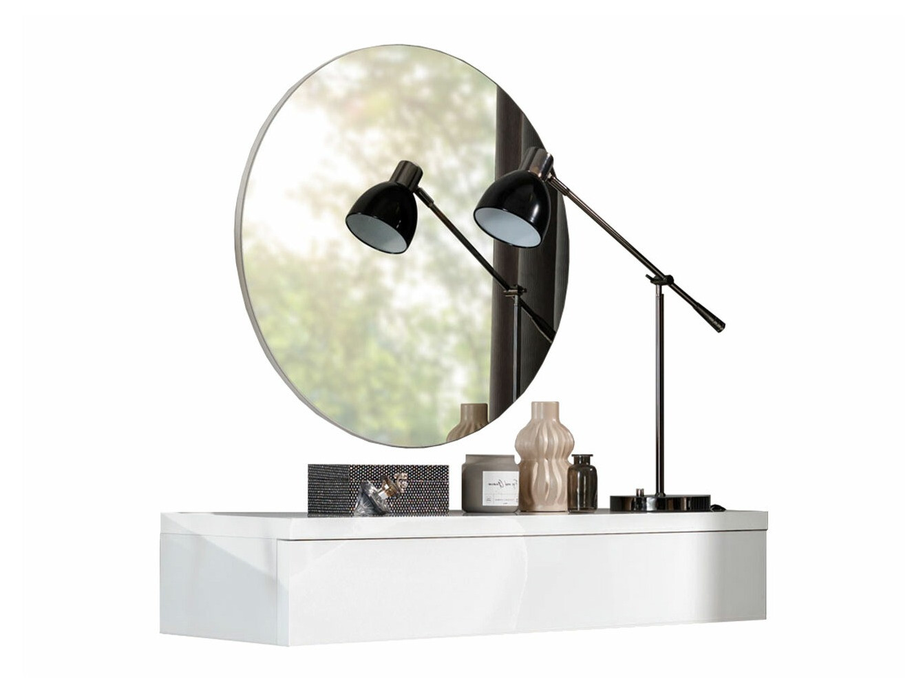 Toaletna mizica Delpher I (Bela + Sijaj bela)