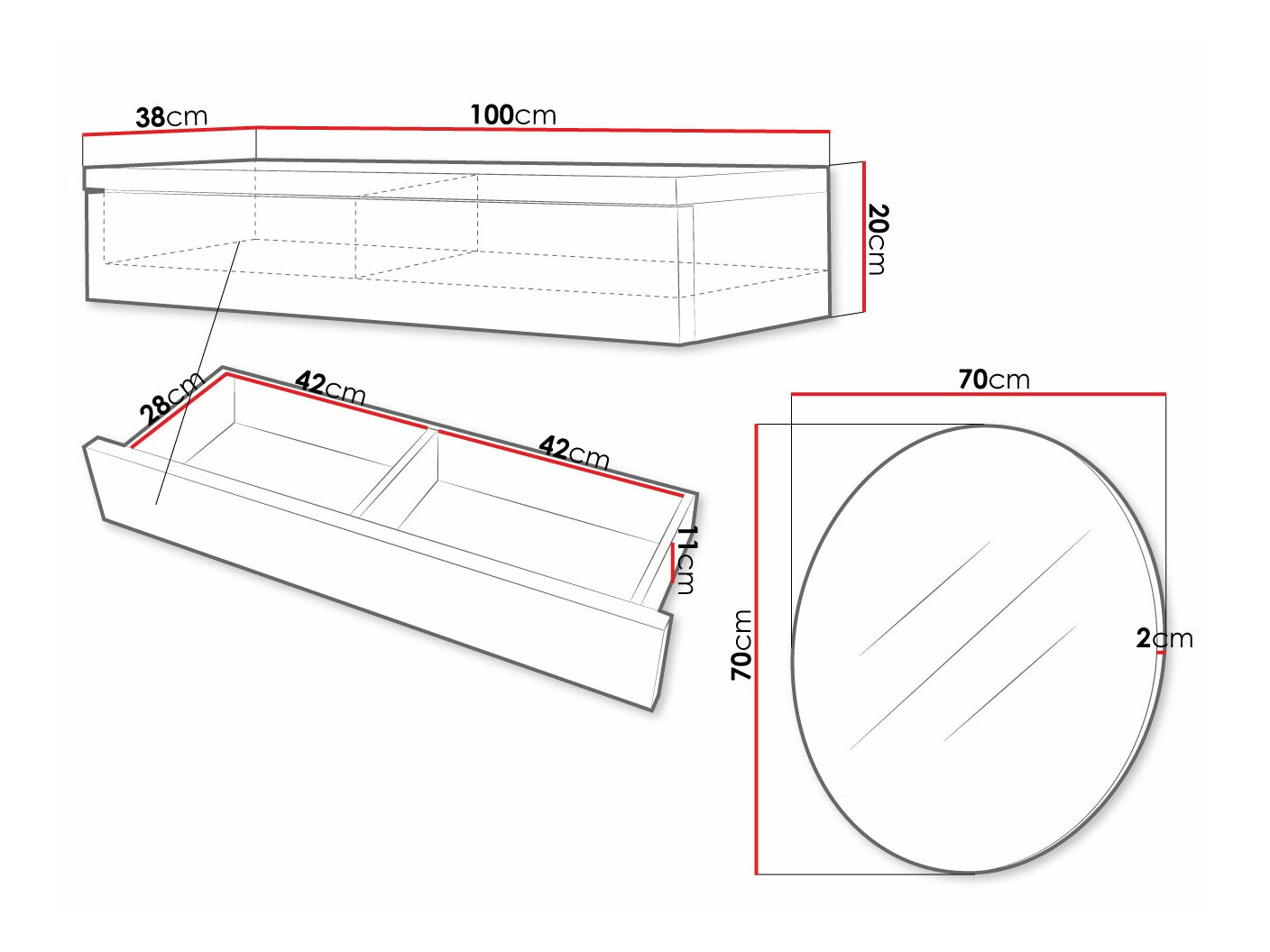 Toaletna mizica Providence 188 (Bela + Sijaj bela)