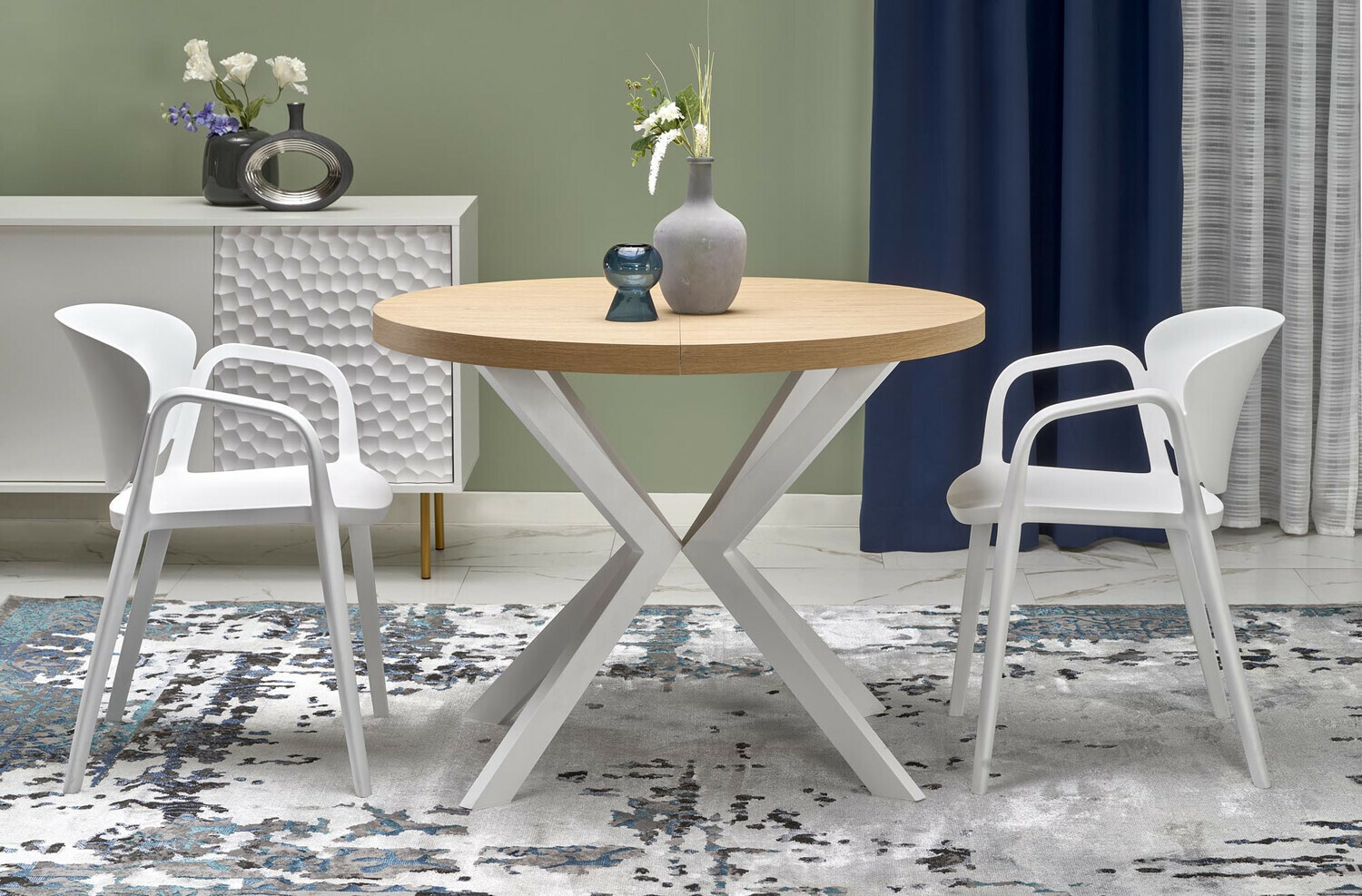 Miza Houston 1495 (Zlati hrast + Bela)