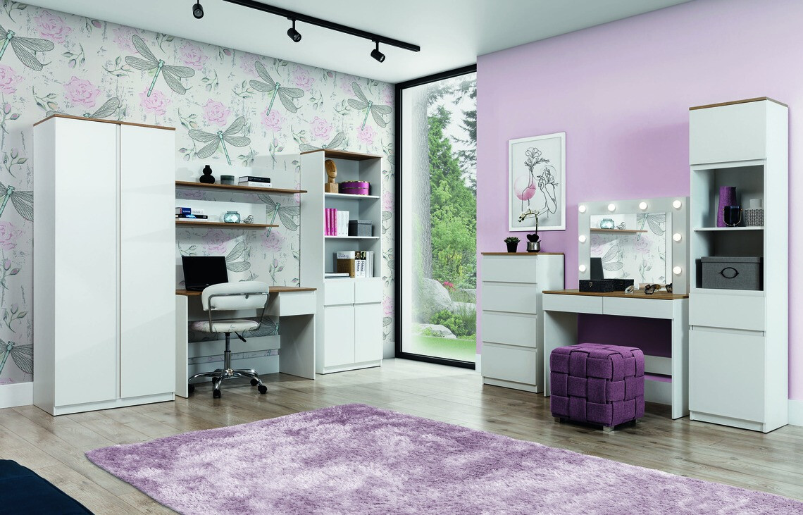 Toaletna mizica Catelbi 113 (Bela + Hrast)