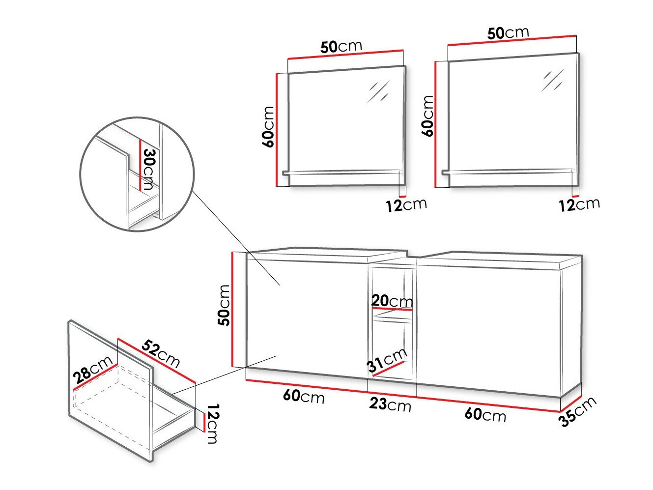 Kopalniški komplet Comfivo Delphinus VI (Bela)