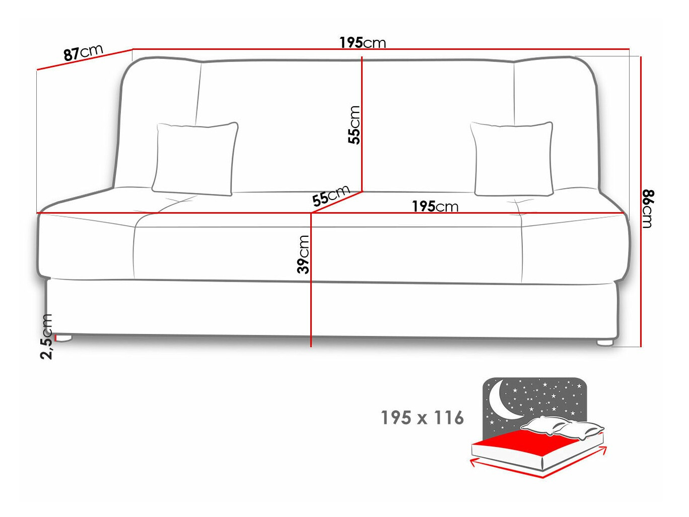 Raztegljiv kavč Comfivo Cera III (Poso 100)