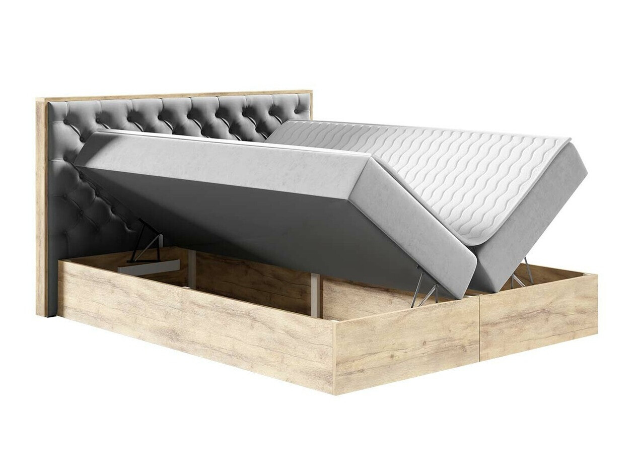 Boxspring postelja Navis I (Wotan hrast + Faro 16)