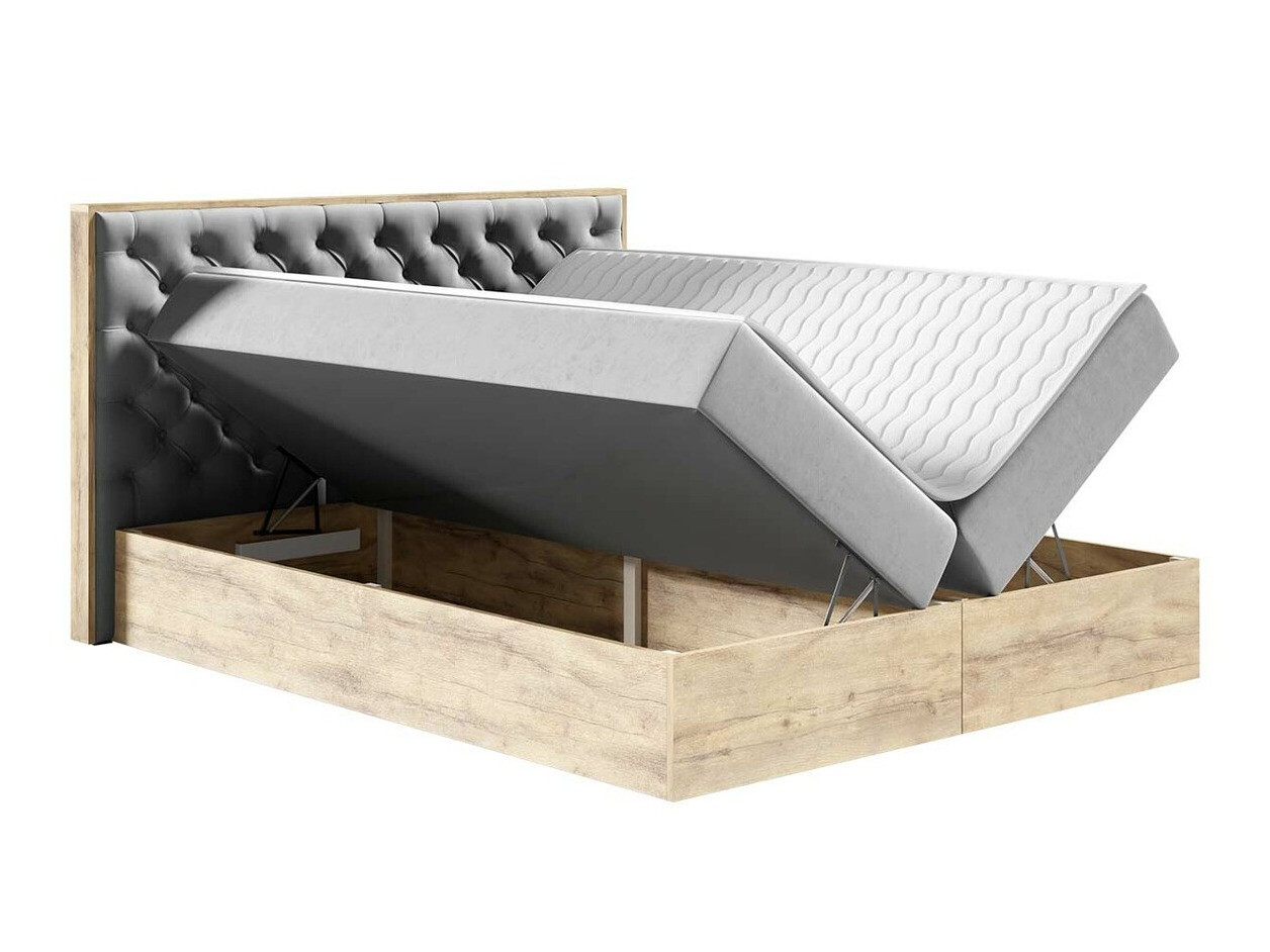 Boxspring postelja Navis I (Wotan hrast + Faro 20)