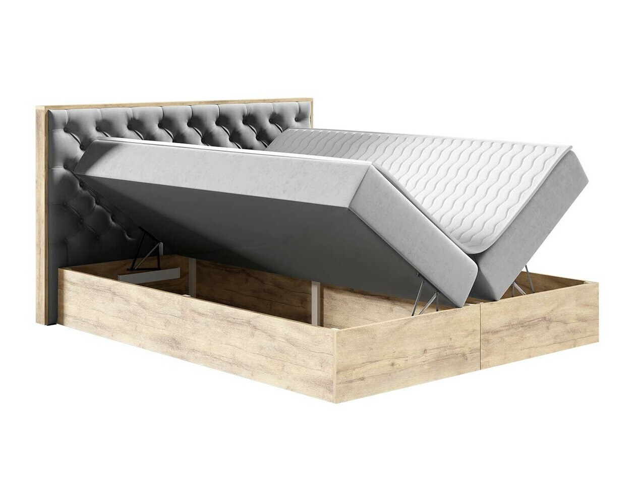 Boxspring postelja Navis I (Wotan hrast + Faro 20)