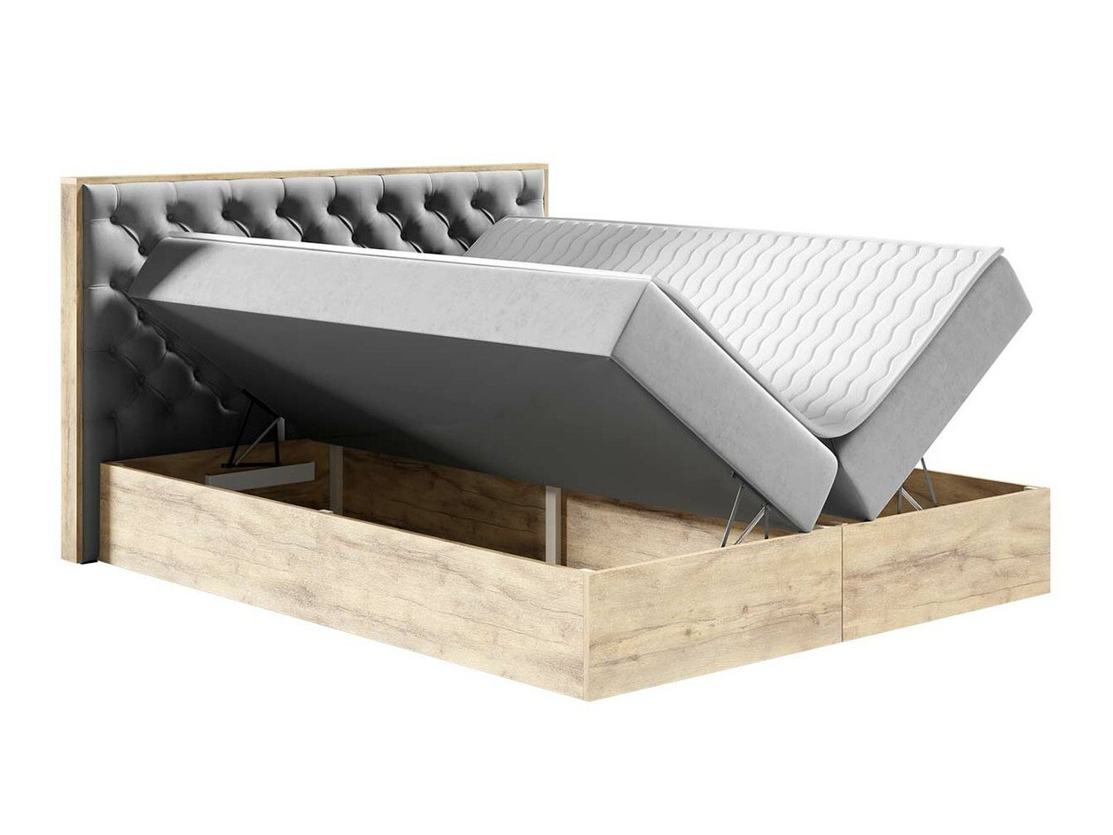 Boxspring postelja Navis I (Wotan hrast + Faro 20)