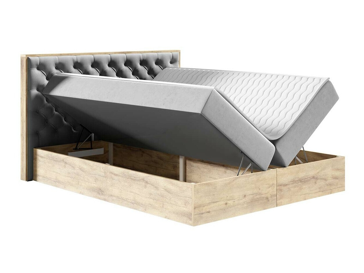 Boxspring postelja Navis I (Wotan hrast + Faro 4)