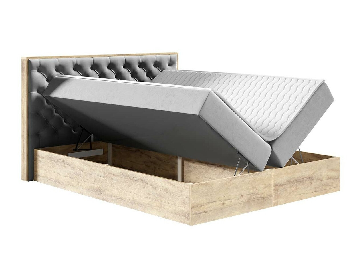 Boxspring postelja Navis I (Wotan hrast + Faro 5)