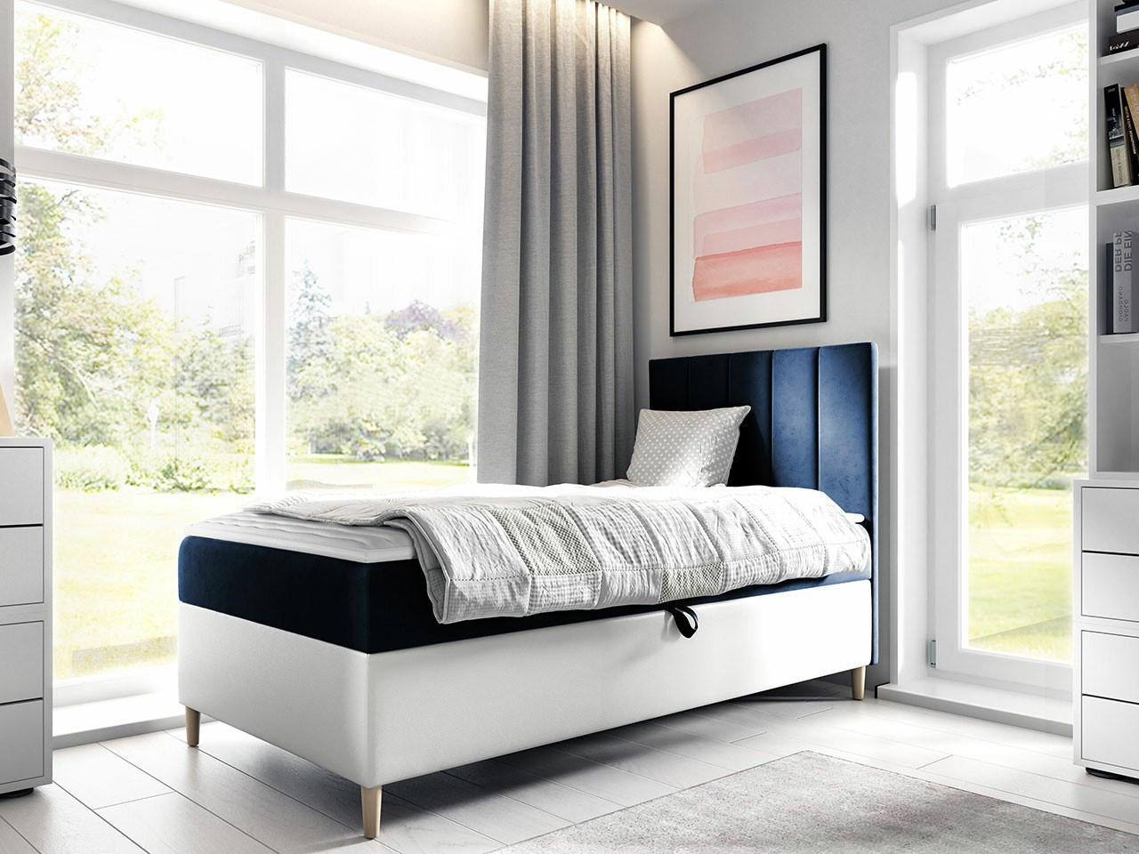 Boxspring postelja Lucus VI (Soft 017 + Fresh 11)
