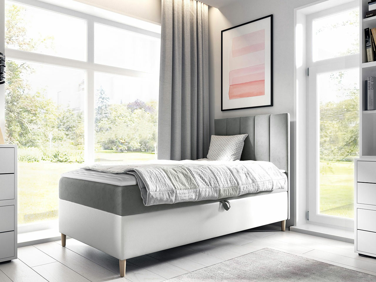 Boxspring postelja Lucus VI (Soft 017 + Fresh 14)