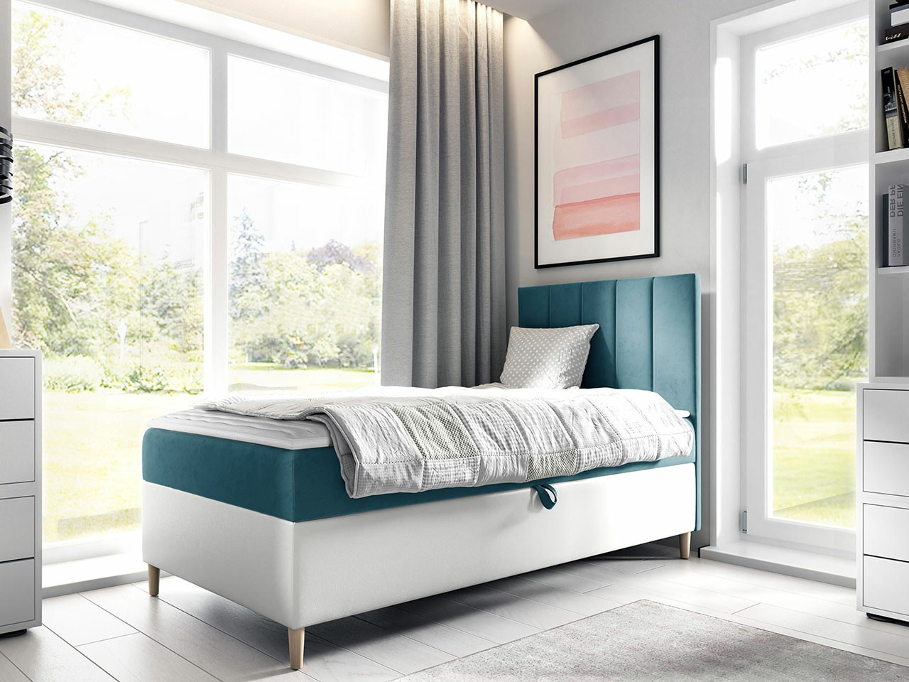 Boxspring postelja Lucus VI (Soft 017 + Fresh 34)