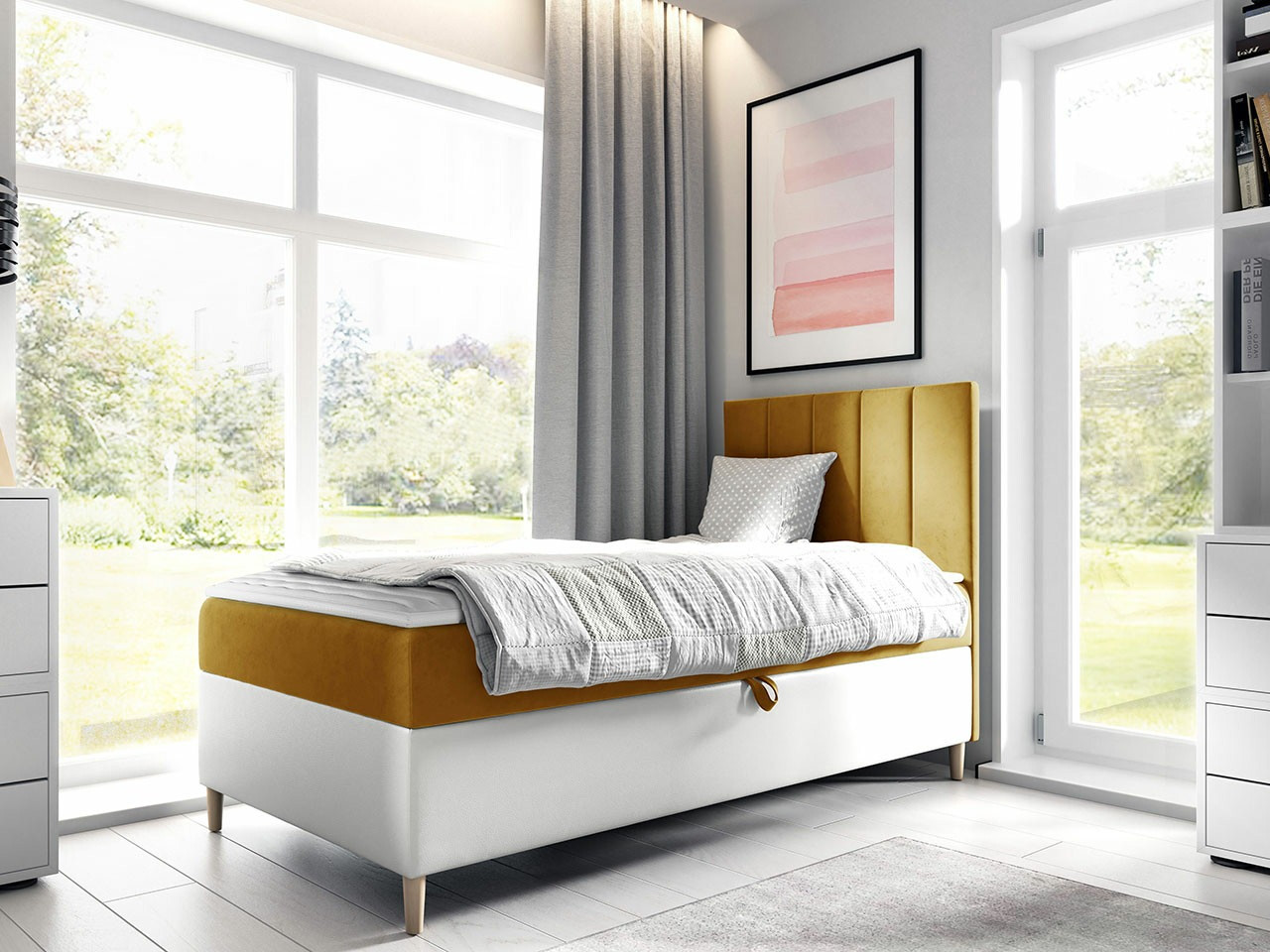 Boxspring postelja Lucus VI (Soft 017 + Fresh 37)