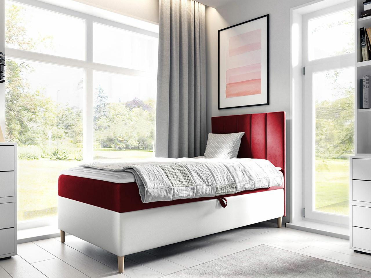 Boxspring postelja Lucus VI (Soft 017 + Fresh 8)
