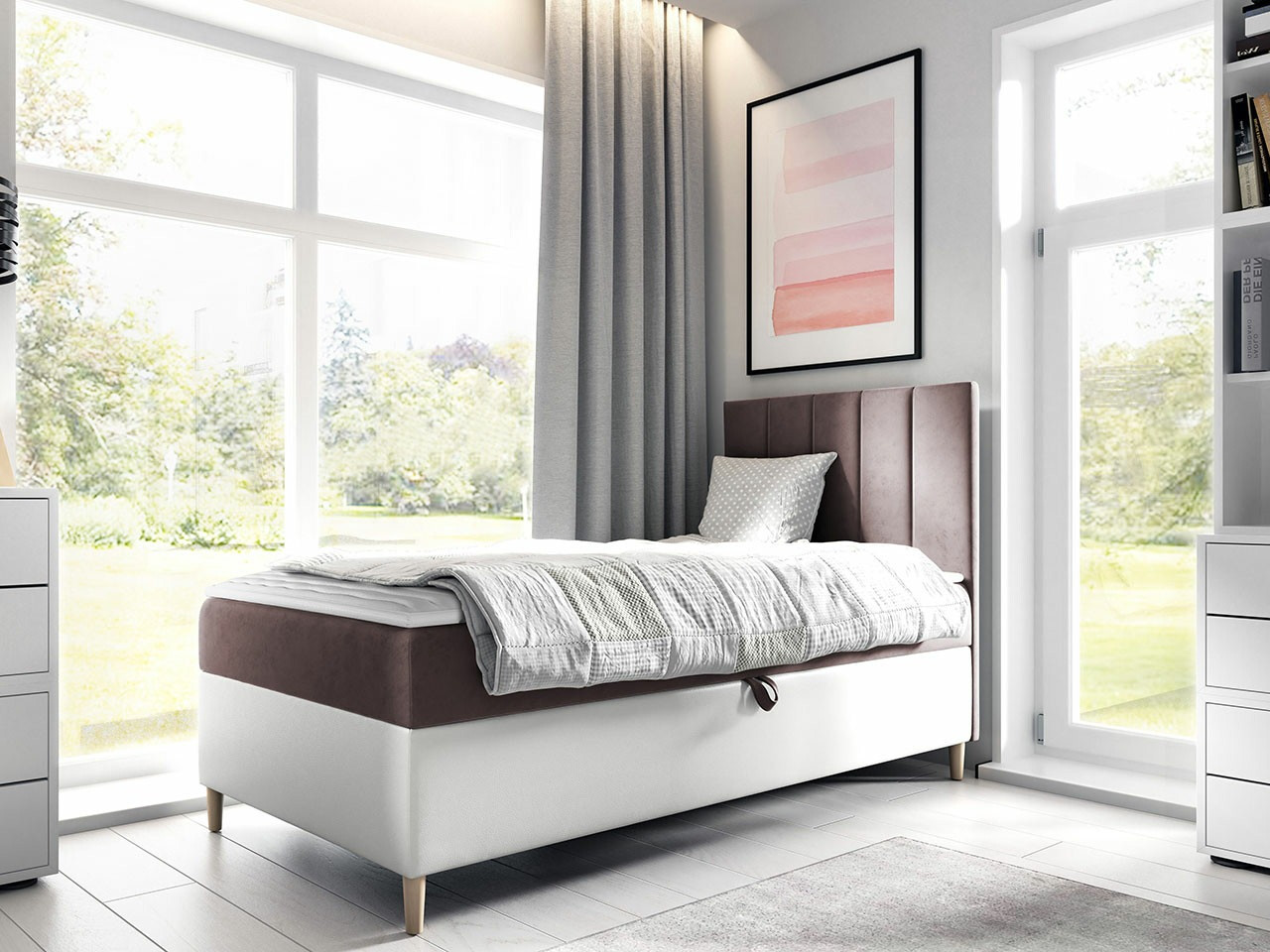 Boxspring postelja Lucus VI (Soft 017 + Fresh 9)