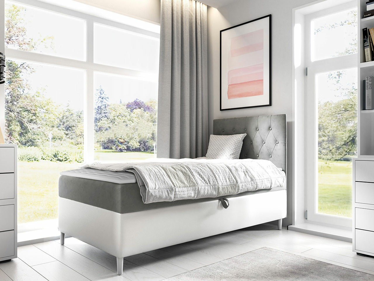 Boxspring postelja Lucus VII (Soft 017 + Fresh 14)