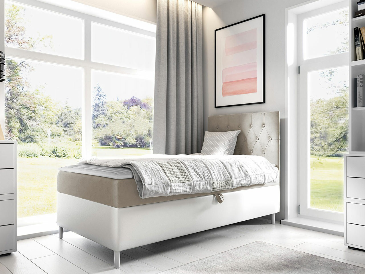Boxspring postelja Lucus VII (Soft 017 + Fresh 1)