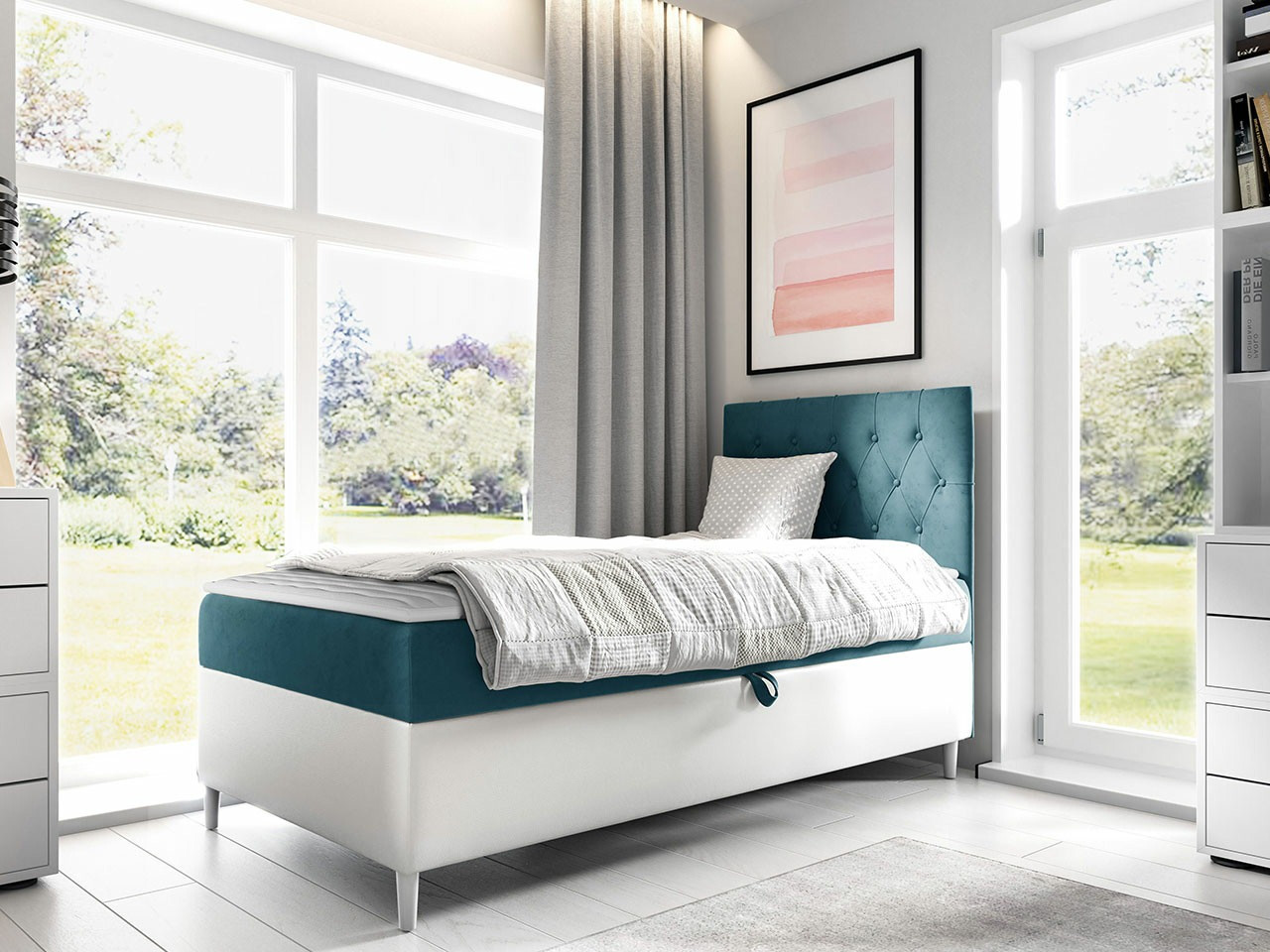 Boxspring postelja Lucus VII (Soft 017 + Fresh 34)