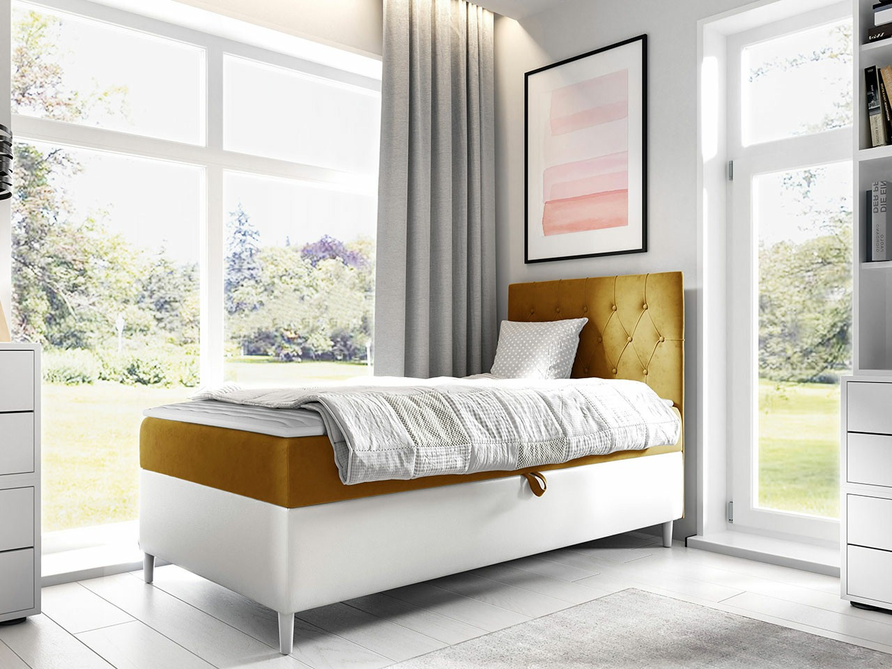 Boxspring postelja Lucus VII (Soft 017 + Fresh 37)
