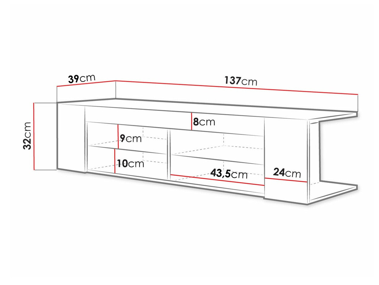 TV-omarica Ver (Črna + Sijaj črna)