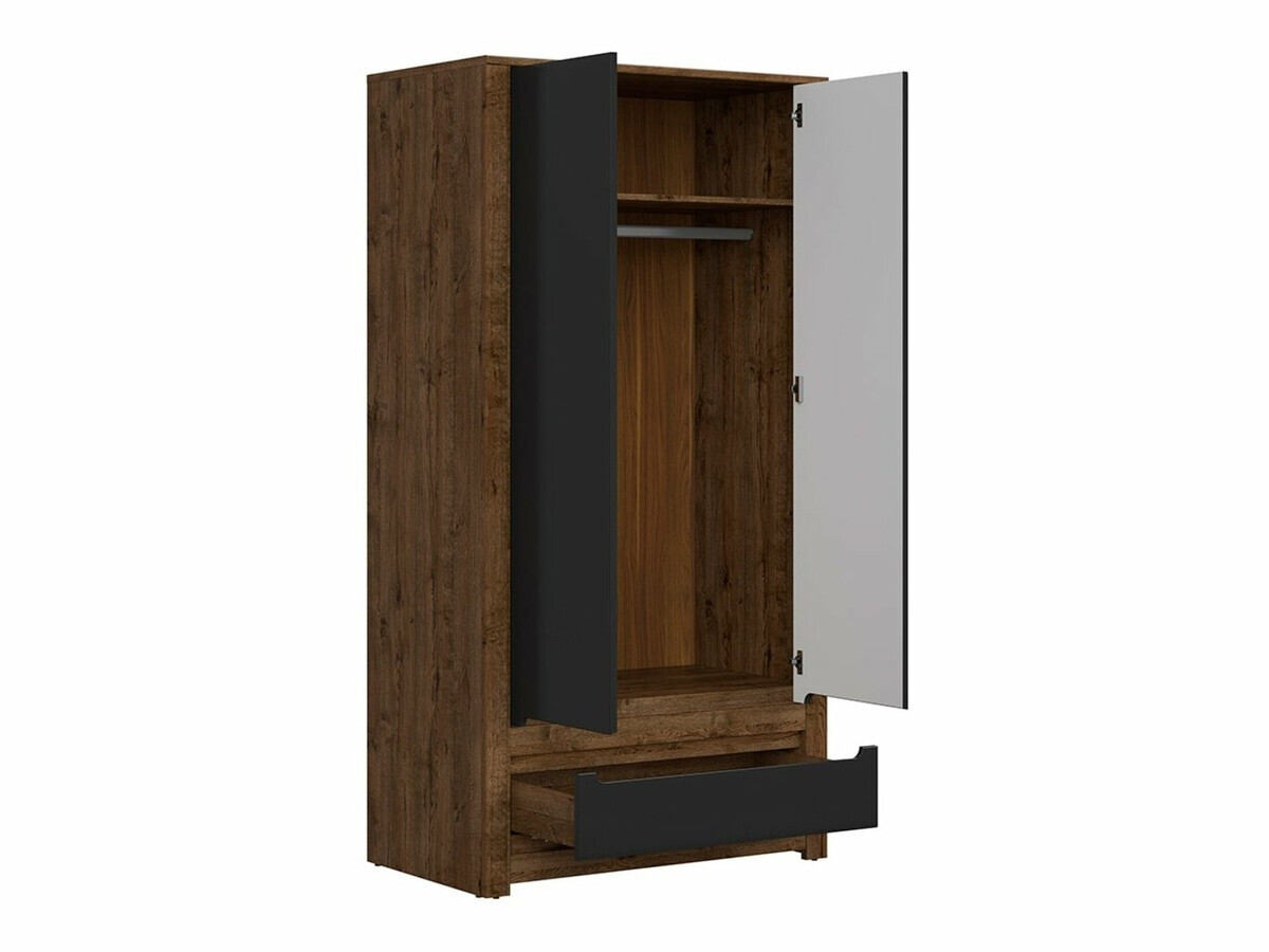 Garderobna omara Ophevaru 109 (Mat črna + April hrast)