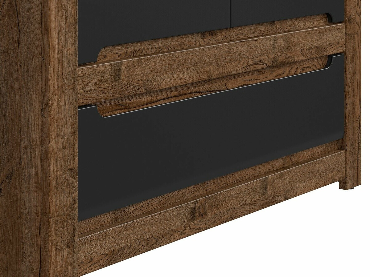 Garderobna omara Ophevaru 109 (Mat črna + April hrast)