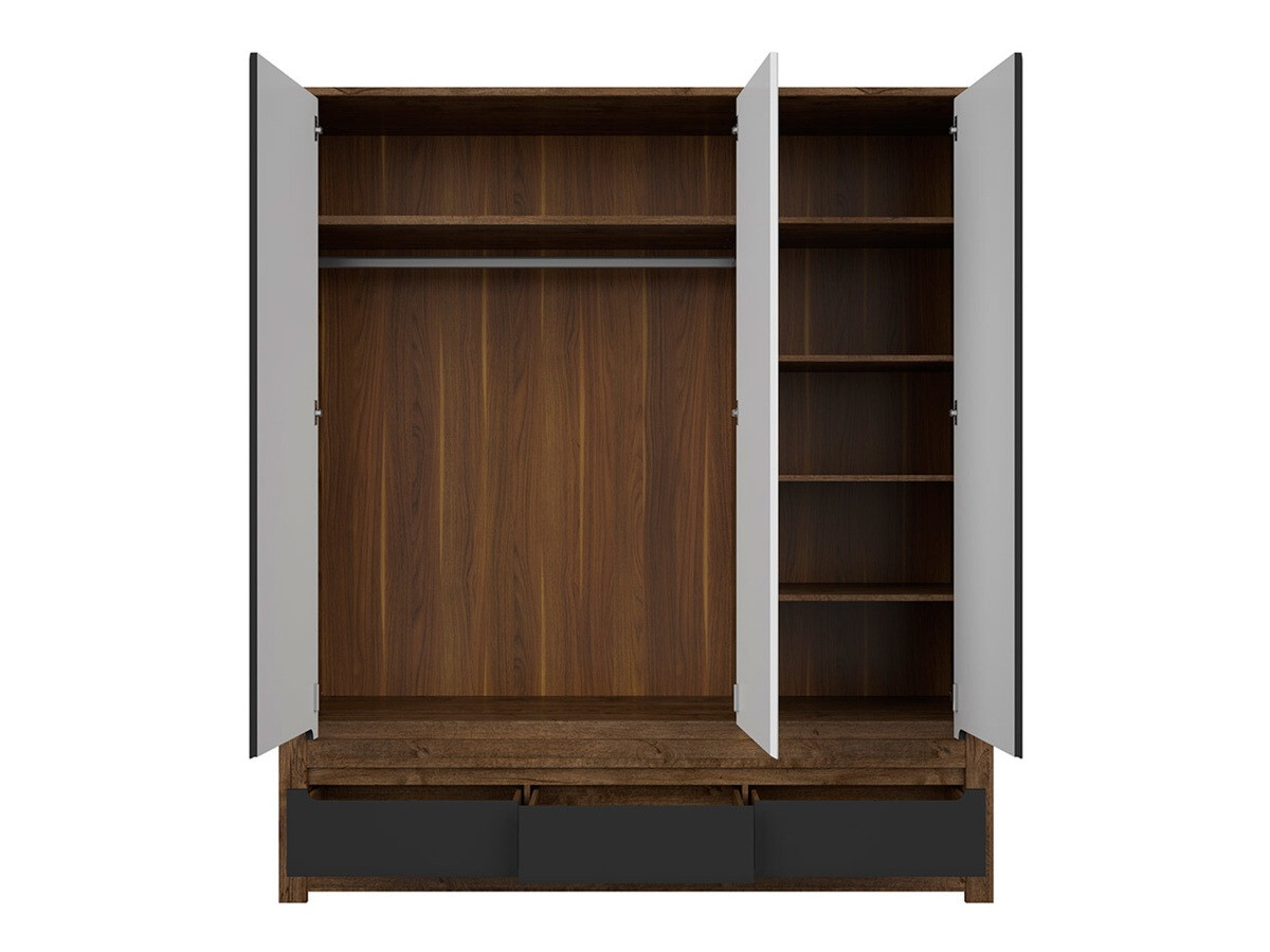 Garderobna omara Ophevaru 114 (Mat črna + April hrast)