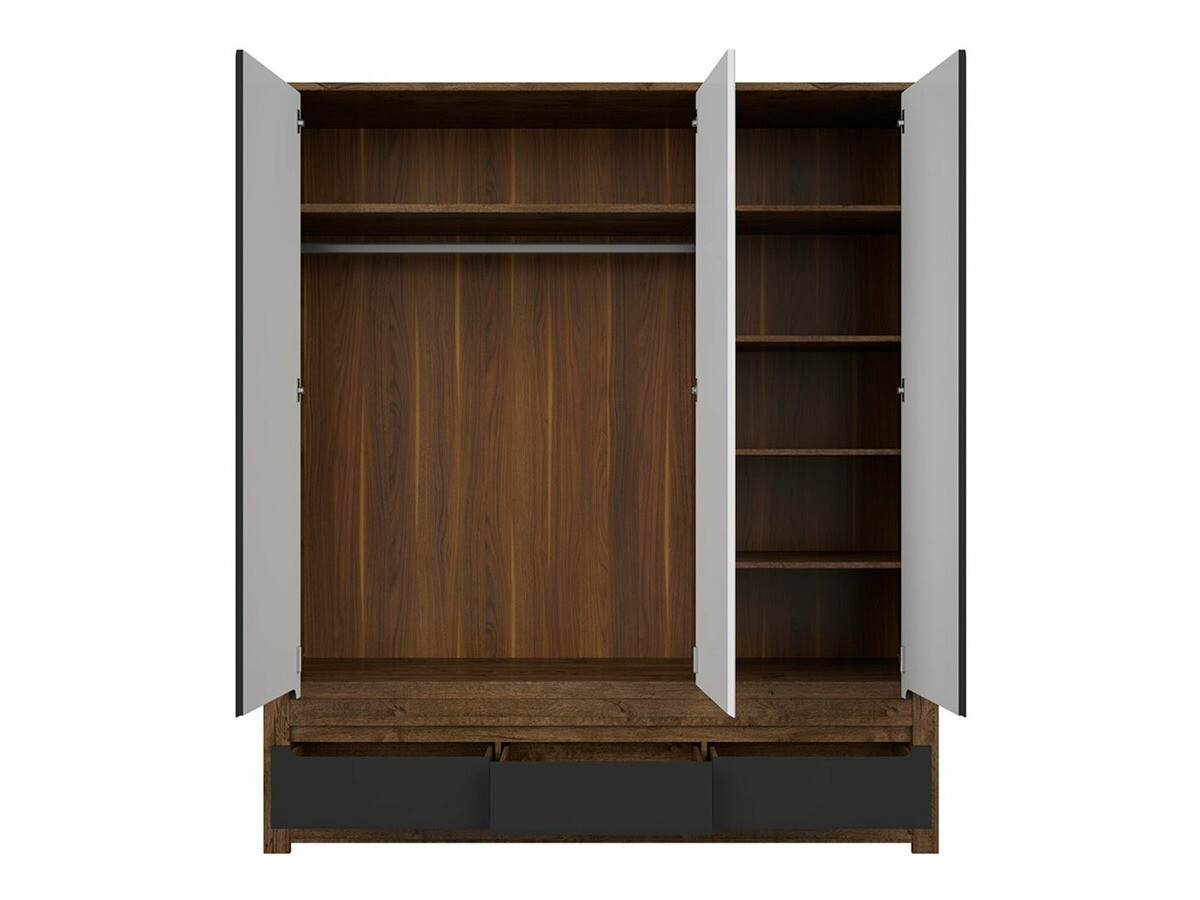 Garderobna omara Ophevaru 119 (Mat črna + April hrast)