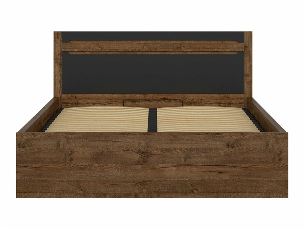 Postelja Ophevaru 116 (Mat črna + April hrast)