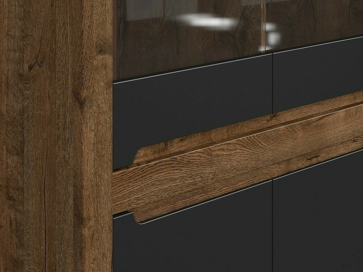 Regal Ophevaru 107 (Mat črna + April hrast)