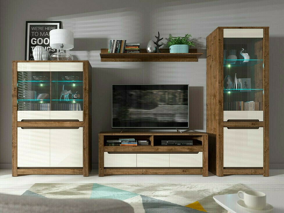 Regal Ophevaru 107 (Sijaj bež + April hrast)