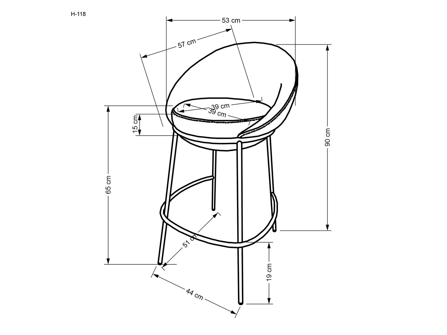 Srednje visok barski stol Houston 1515 (Bež)