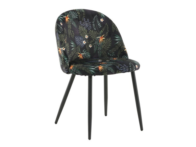 Jedilniški komplet Dallas 335 (Cvetlični vzorec + Črna)