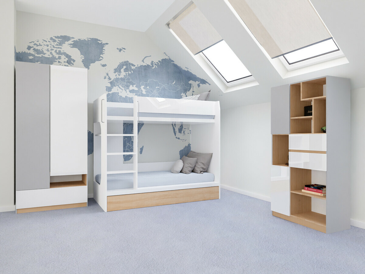 Komplet pohištva za otroško sobo Nuevaru 119 (Sijaj bela)