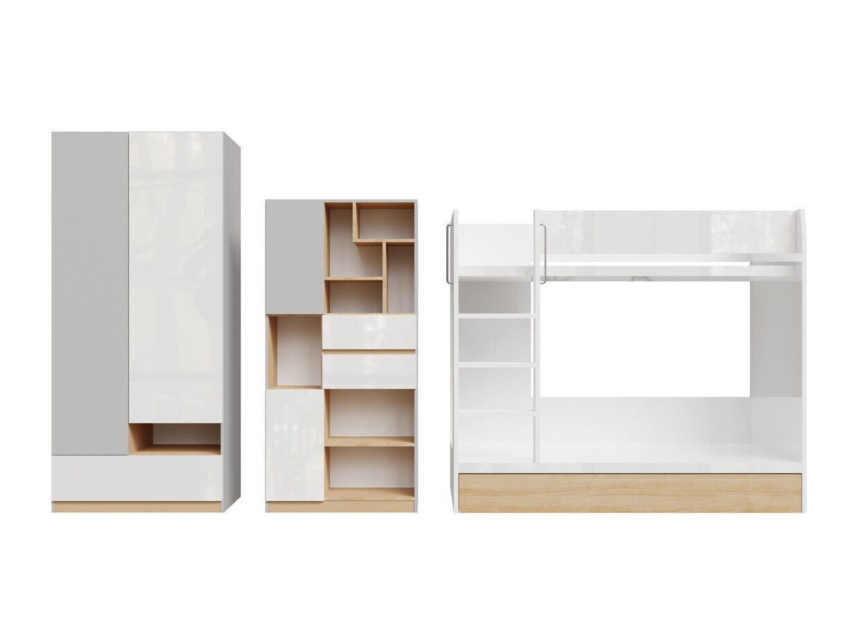 Komplet pohištva za otroško sobo Nuevaru 119 (Sijaj bela)