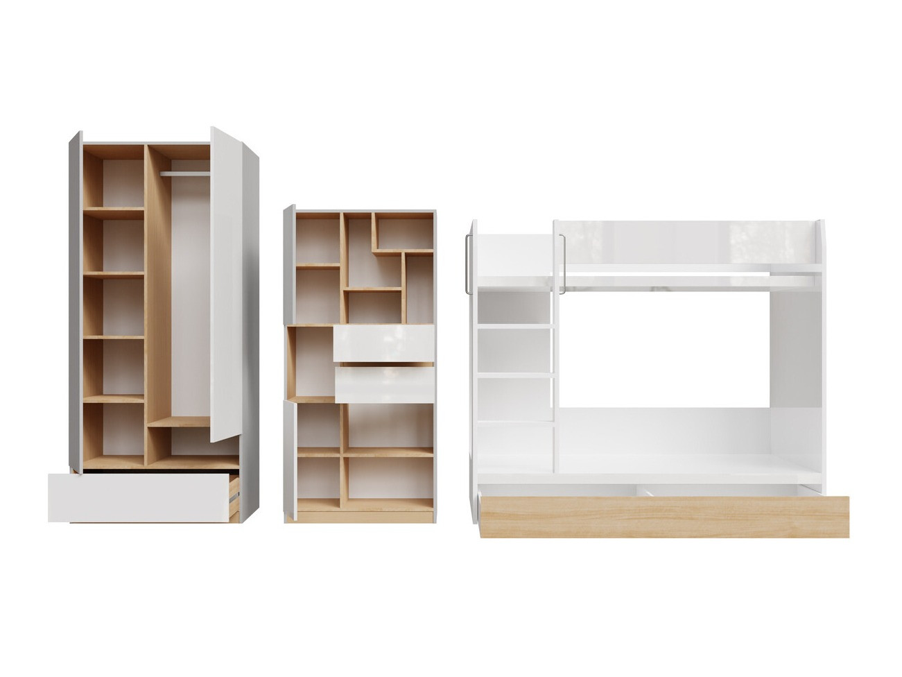 Komplet pohištva za otroško sobo Nuevaru 119 (Sijaj bela)