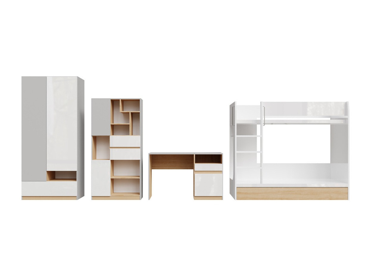 Komplet pohištva za otroško sobo Nuevaru 119 (Sijaj bela)