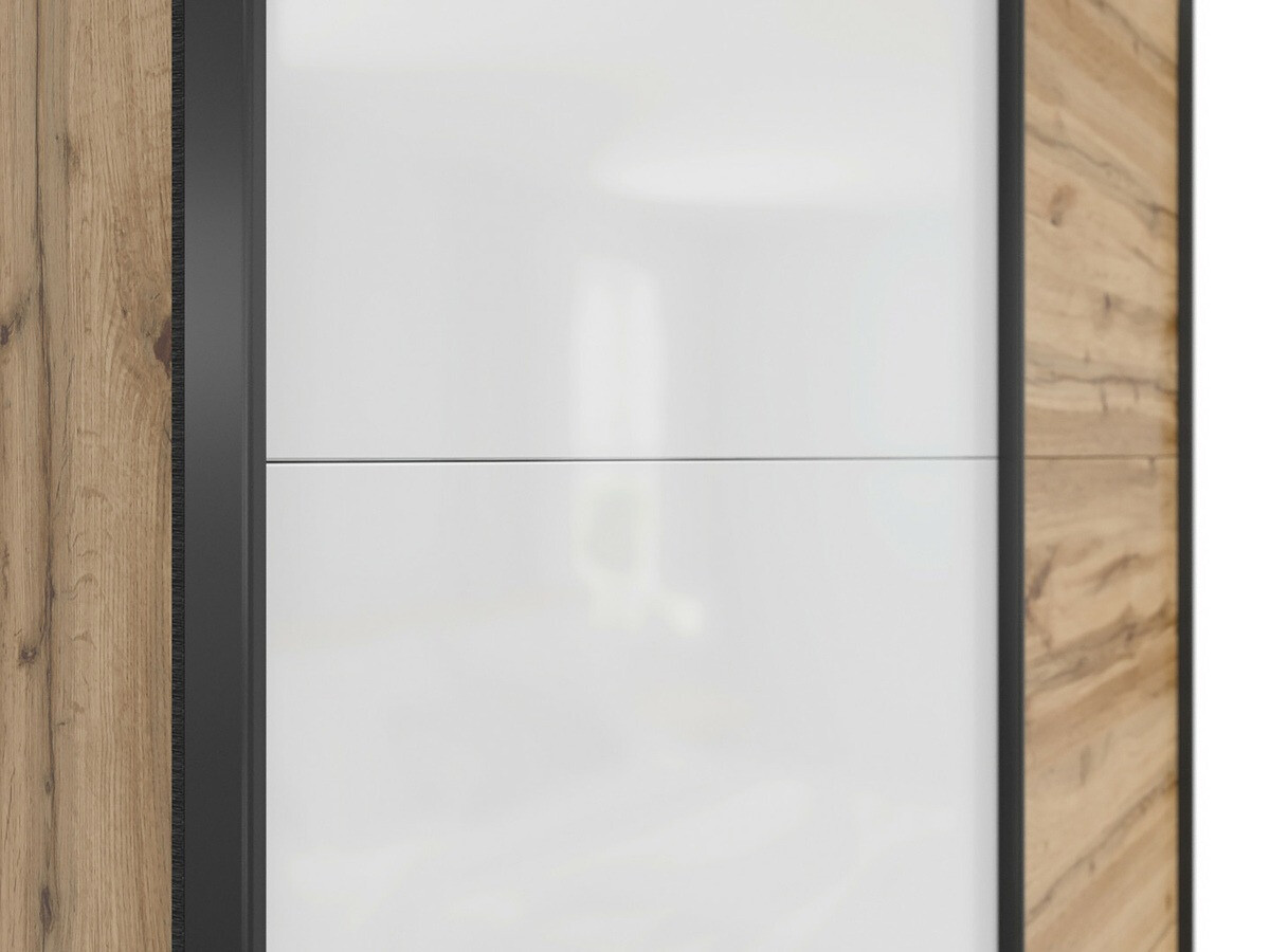 Garderobna omara Livevaro 117 (Wotan hrast + Bela)