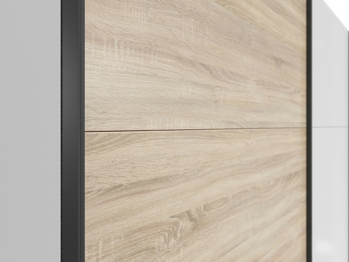 Garderobna omara Livevaro 120 (Bela + Sonoma hrast)