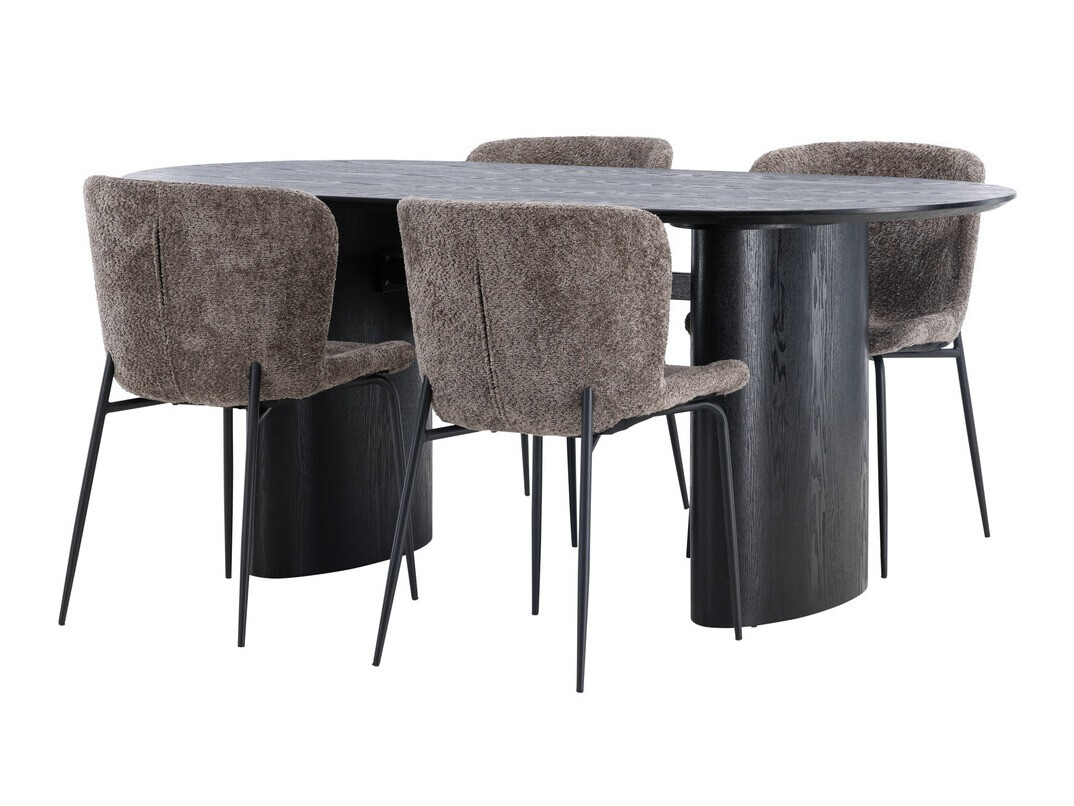 Jedilniški komplet Dallas 4117 (Črna)